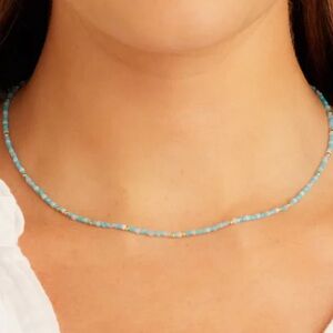 Gorjana Poppy Gem Blue Lace Agate Necklace New